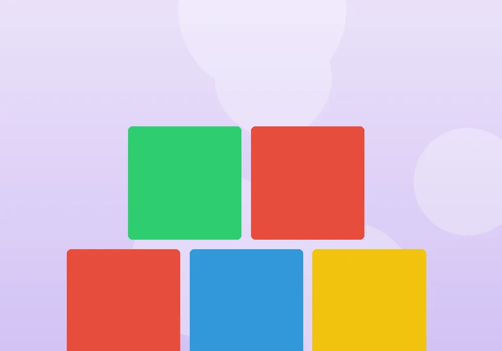 Colourful building blocks on a soft background